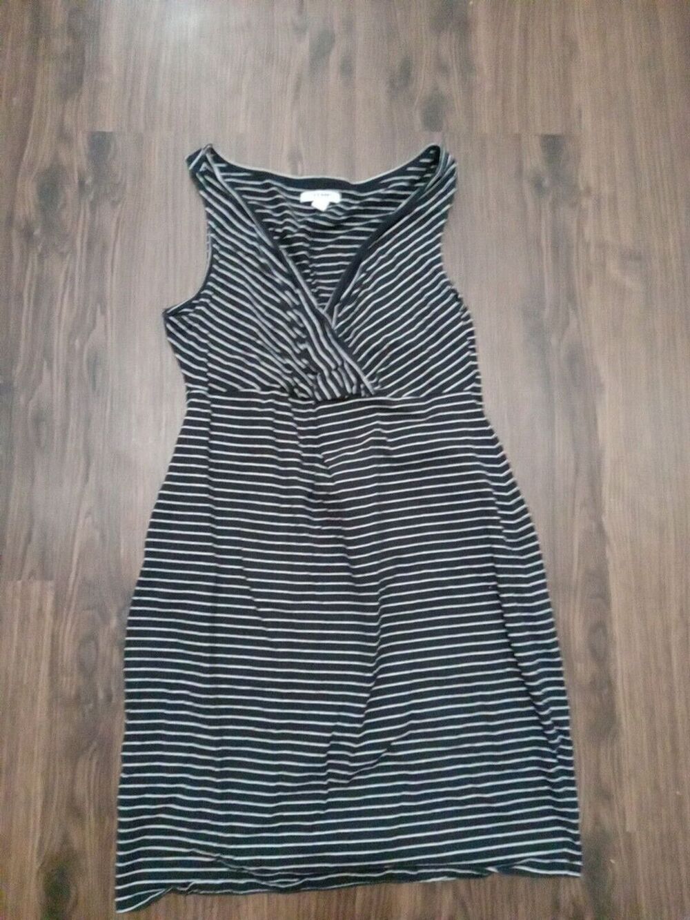 Old Navy Womens Dress Size 1x Sleeveless Black White Stripe Knit Stretch